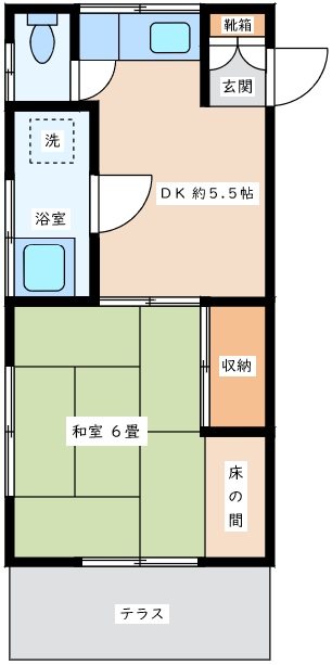 みどりコーポ 105号室 間取り