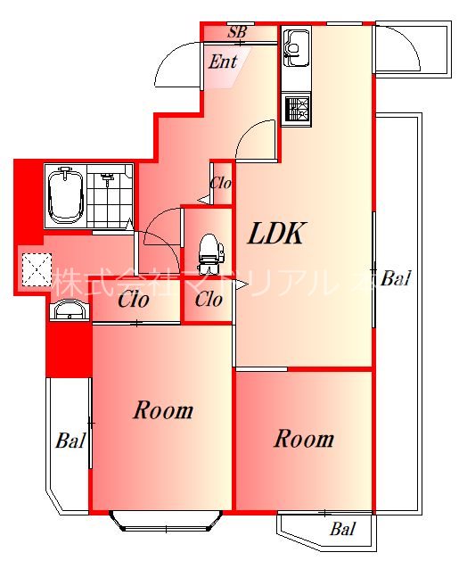 セザール多摩川 406号室 間取り