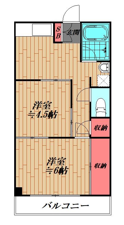 ハイツ昭栄  202号室 間取り