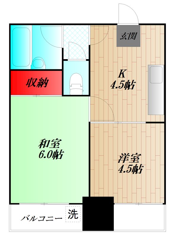 草津コーポ 305号室 間取り