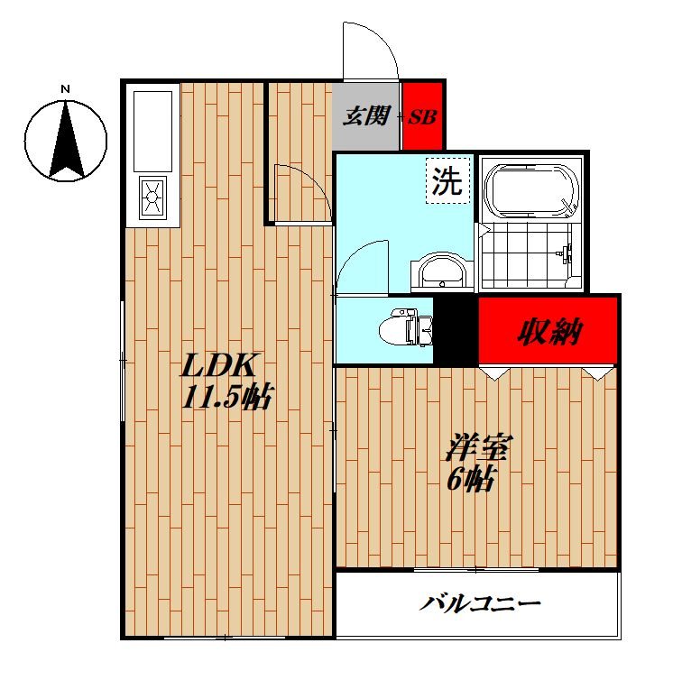 ヴェルドール芳花園  205号室 間取り