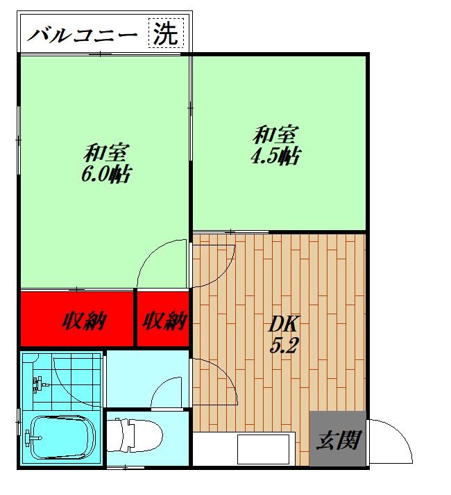 江川コーポ  203号室 間取り