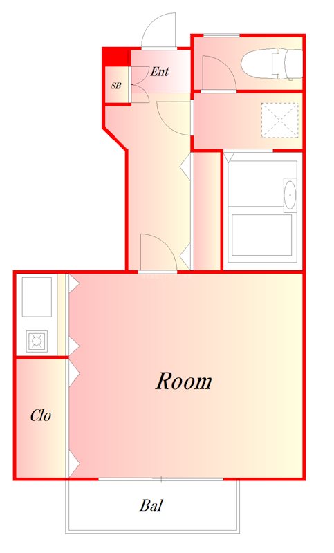 鹿島アパート 102号室 間取り