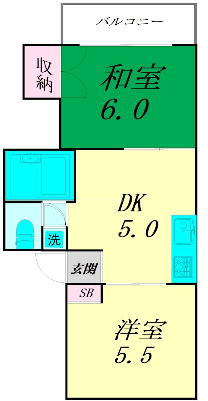 パステルフジ 1C号室 間取り