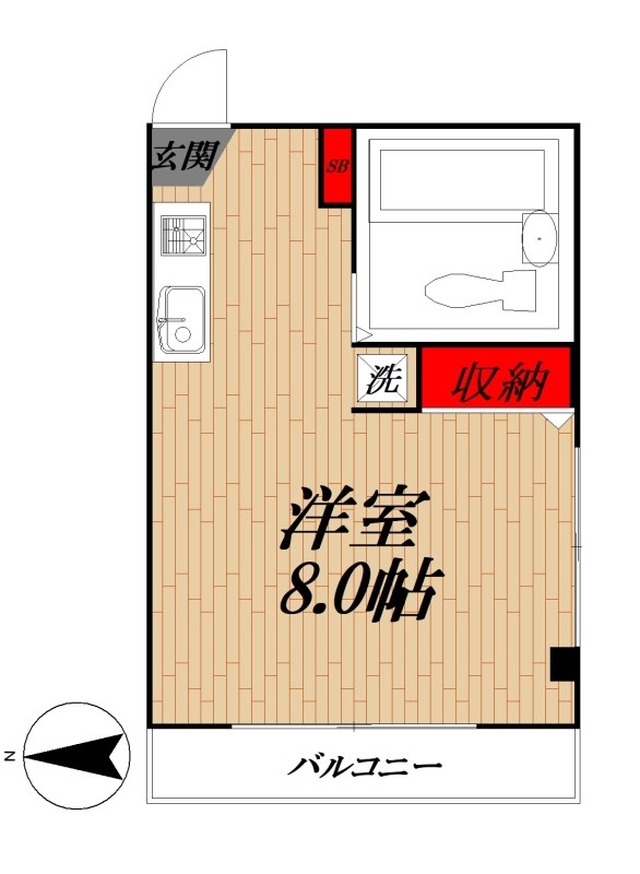 フローラ西大井 103号室 間取り