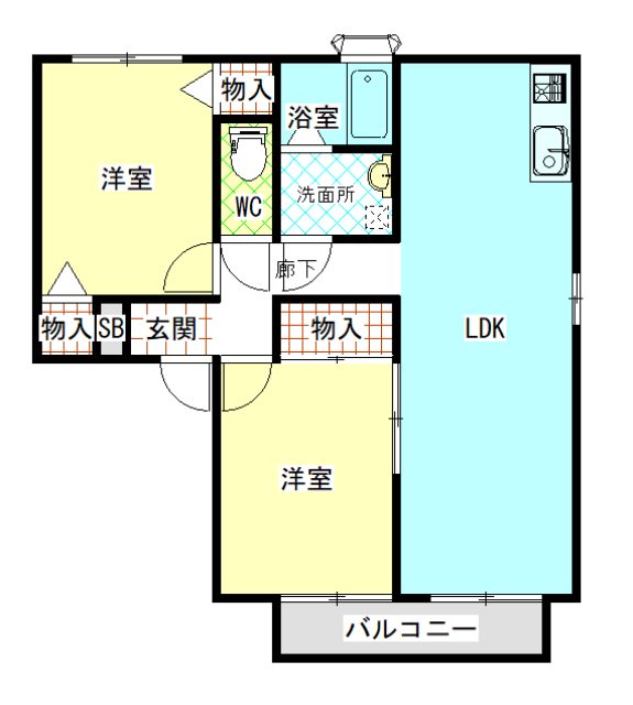 コゥジィーコート　Ｂ棟 間取り