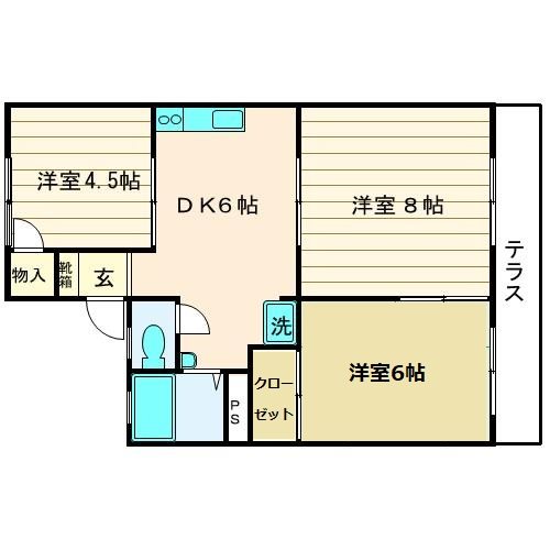 オーシャンハイツ　Ｂ棟 間取り