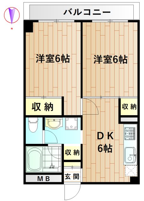 ラフォーレ・ナカダ 203号室 間取り