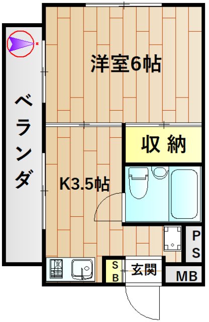 プレイン第二マンション  301号室 間取り