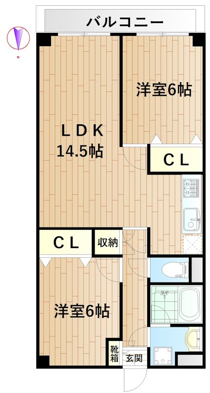 モンテ鹿島 206号室 間取り