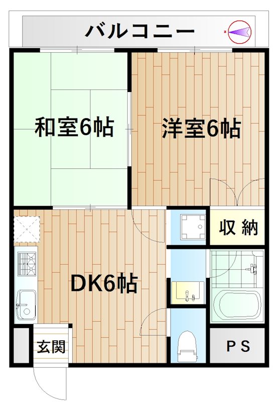 プレインソフィア 202号室 間取り