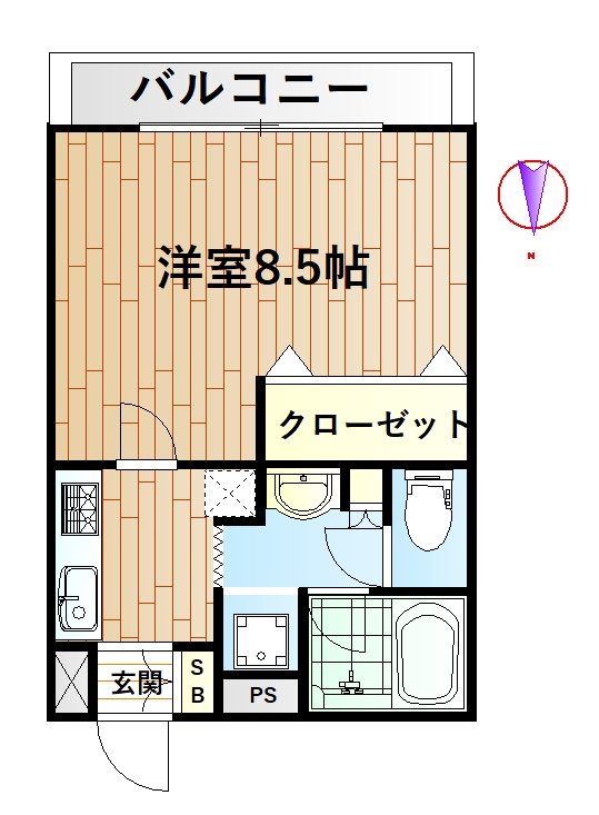 Ｓ・ＦＬＡＴ 204号室 間取り