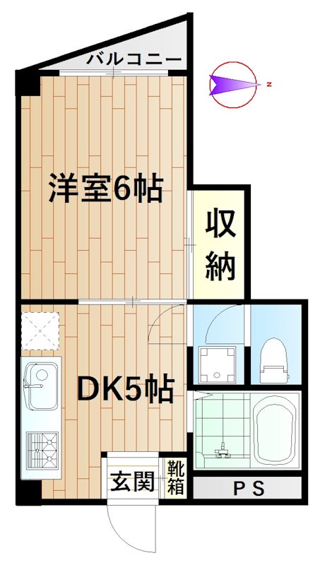 元住コアハイツ 302号室 間取り