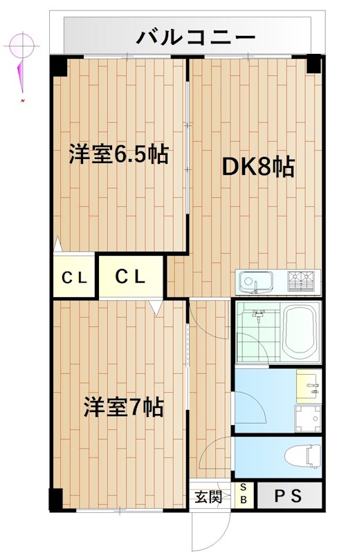 サクラリオ 102号室 間取り