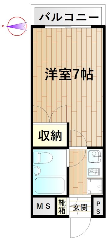 ユーノスビル 202号室 間取り