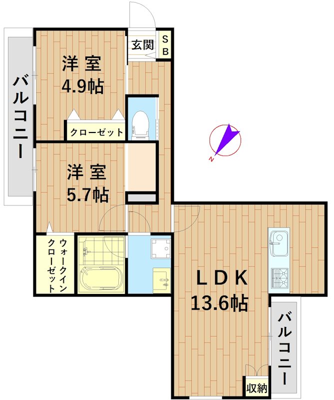 avenir K 201号室 間取り