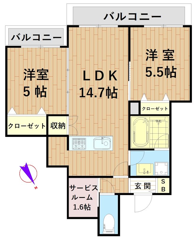 avenir K 203号室 間取り