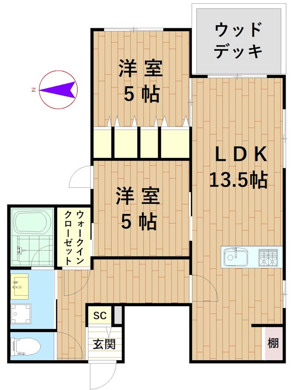 Laule'a C 101号室 間取り