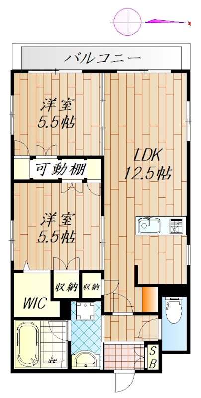 Laule'a C 302号室 間取り