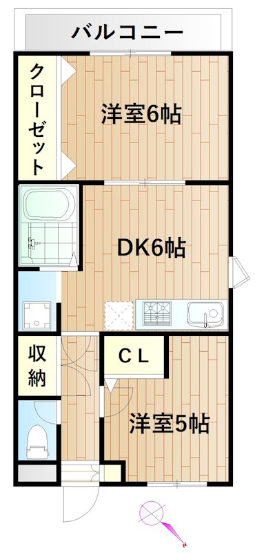 サニーテラス井田 401号室 間取り