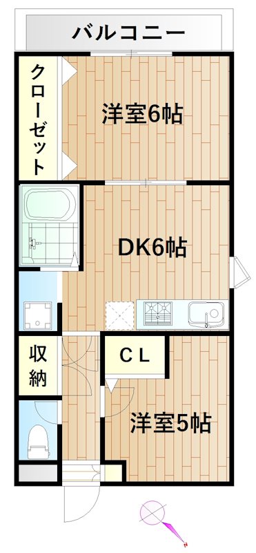 サニーテラス井田 401号室 間取り