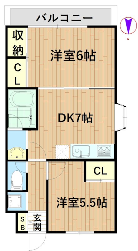 パレスカシマ 101号室 間取り