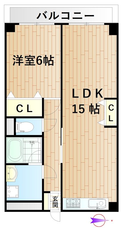 モンテ鹿島 202号室 間取り