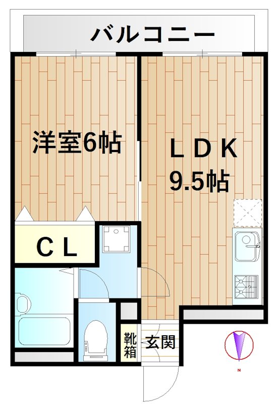 リバーサイドマンション 202号室 間取り