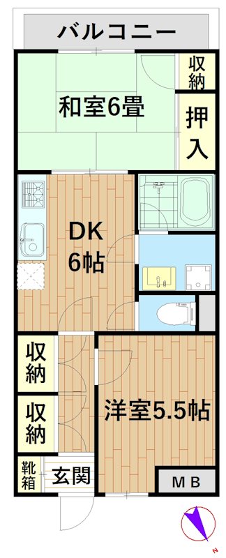 グリーンパークシオン 203号室 間取り