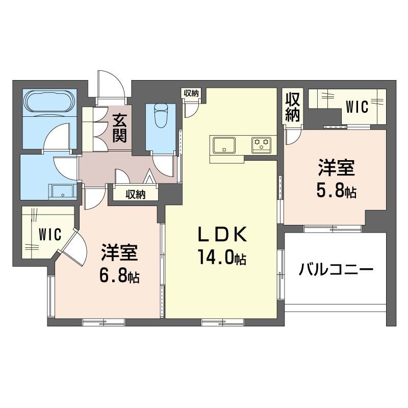 メゾン オルジュ 102号室 間取り
