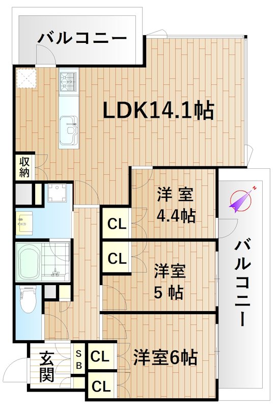 リビオタワー羽沢横浜国大 1812号室 間取り