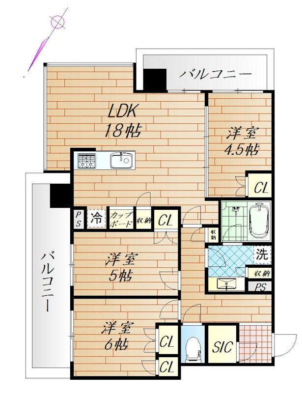 リビオタワー羽沢横浜国大 1809号室 間取り
