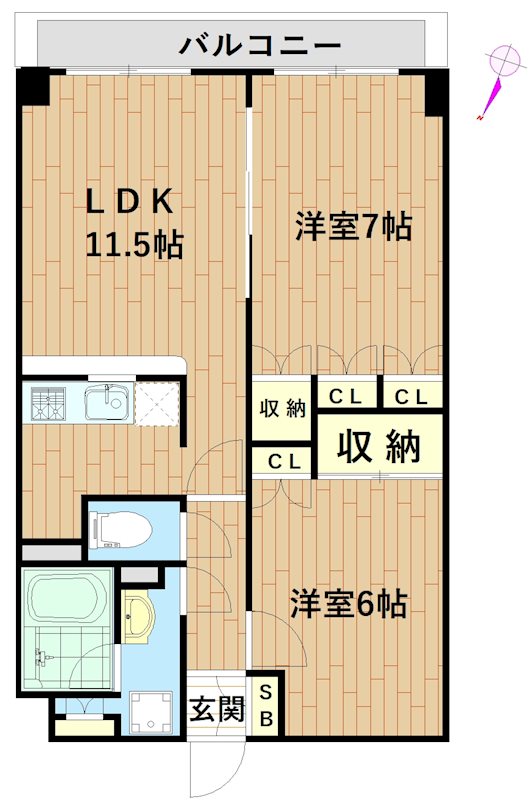 サニーテラスナカイ  301号室 間取り