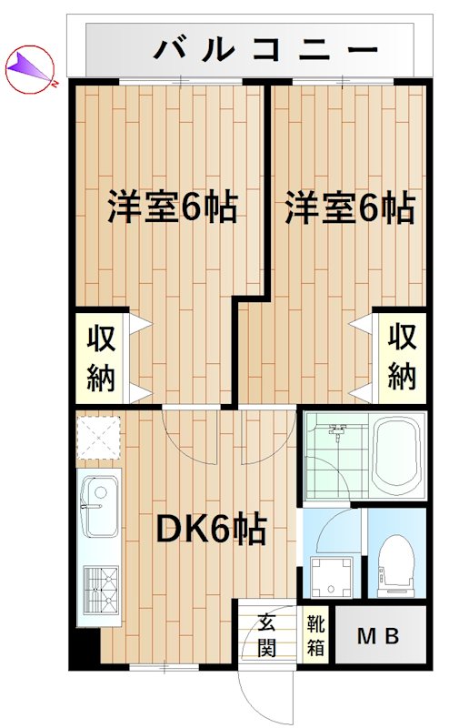 シャルマン元住吉  302号室 間取り