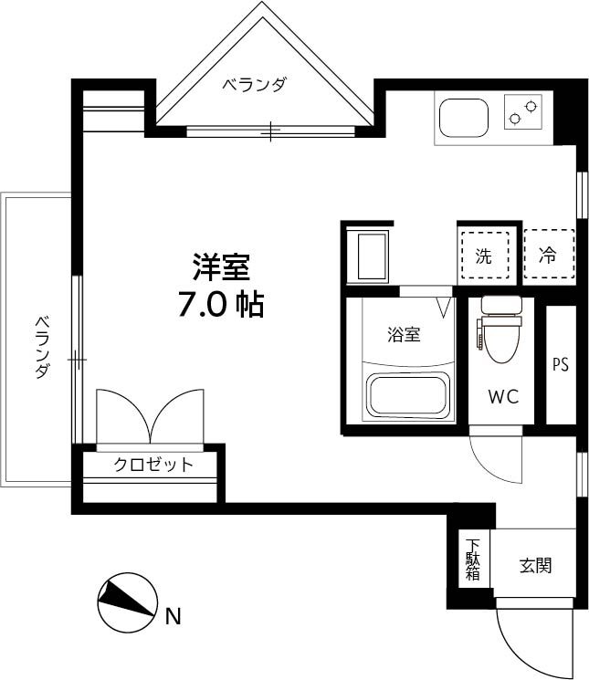 スカイフラッツ千早 間取り