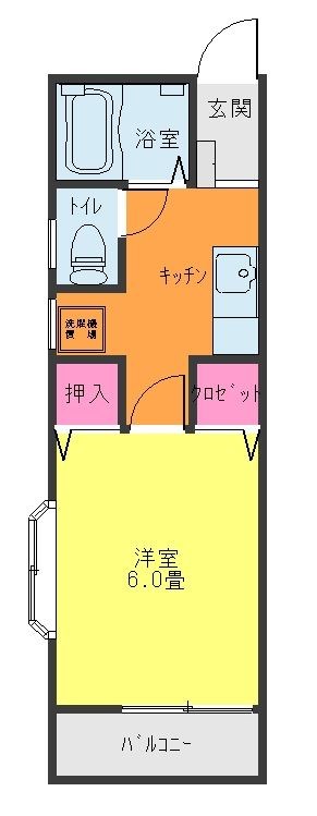 BELLWOODⅠ 2-D号室 間取り