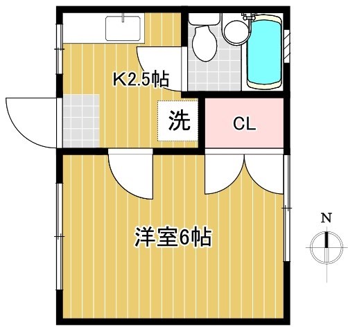 エフパレスⅡ 105号室 間取り