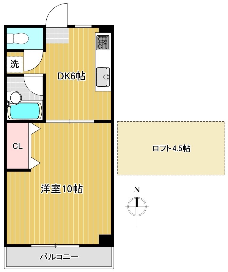 フラワー東高円寺 203号室 間取り