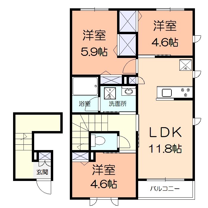 グリーン　リーブスⅡ 間取り