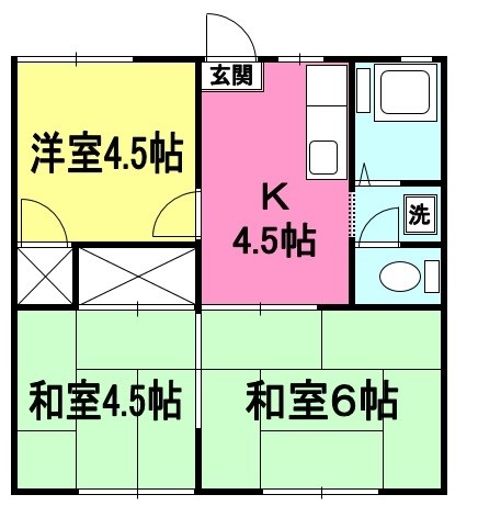 川本コーポ中屋敷 間取り