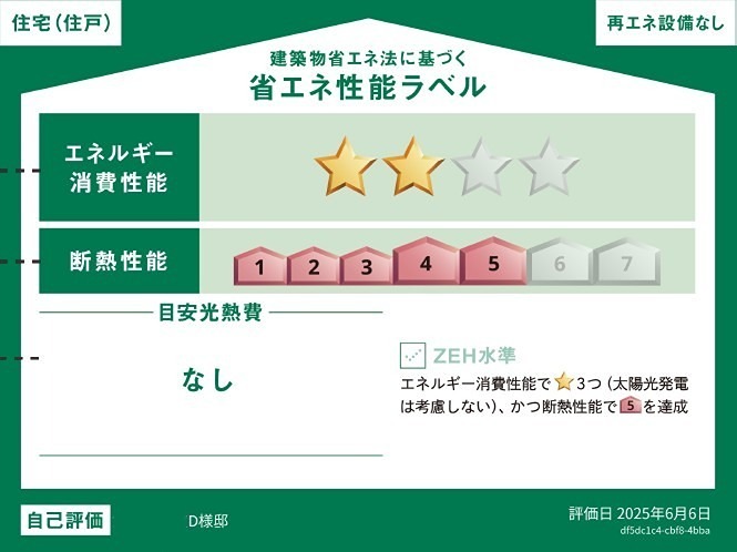 金沢区大道１丁目戸建Ｄ 省エネ性能ラベル