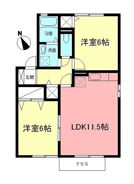 サニーフラッツＢ 間取り