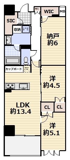 レーベン京都河原町五条ＯＮＥ ＳＵＩＴＥ 間取り