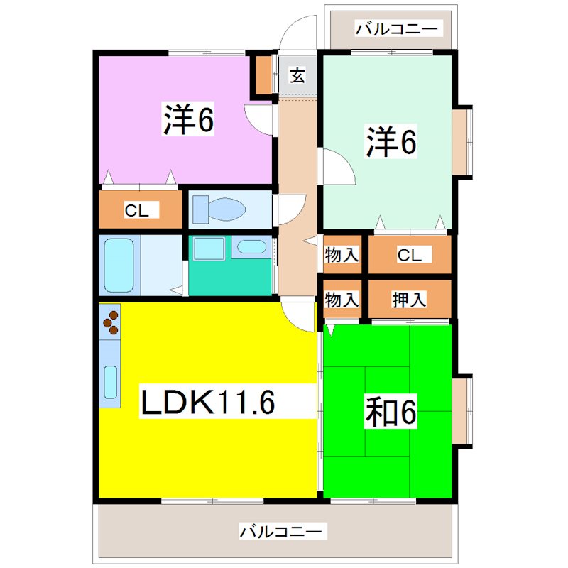 ベルメゾン長嶺 間取り