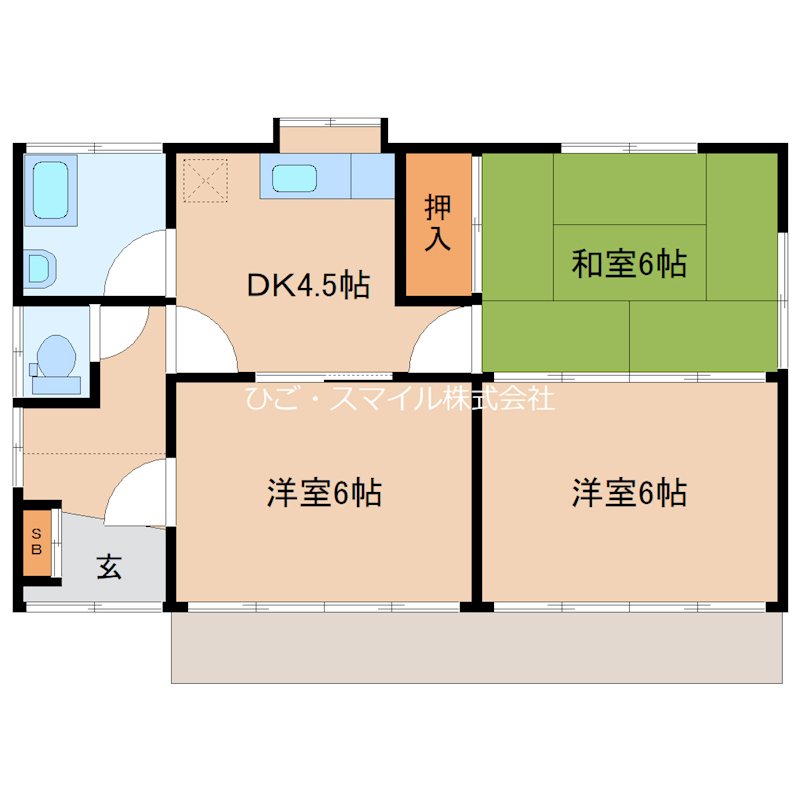 出水3丁目永廣貸家 間取り