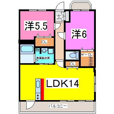 サンシャイン弓削 間取り