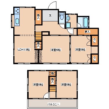江津１丁目村上貸家 間取り