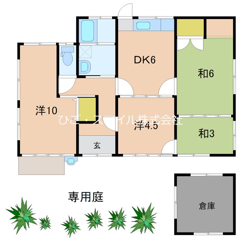 春日4丁目貸家（平屋・下段） 間取り