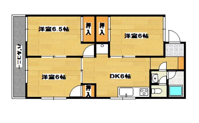 水前寺サンハイツ飛鳥  間取り
