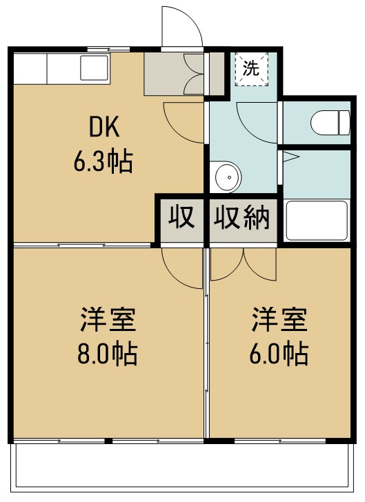 サンライズハニー 305号室 間取り